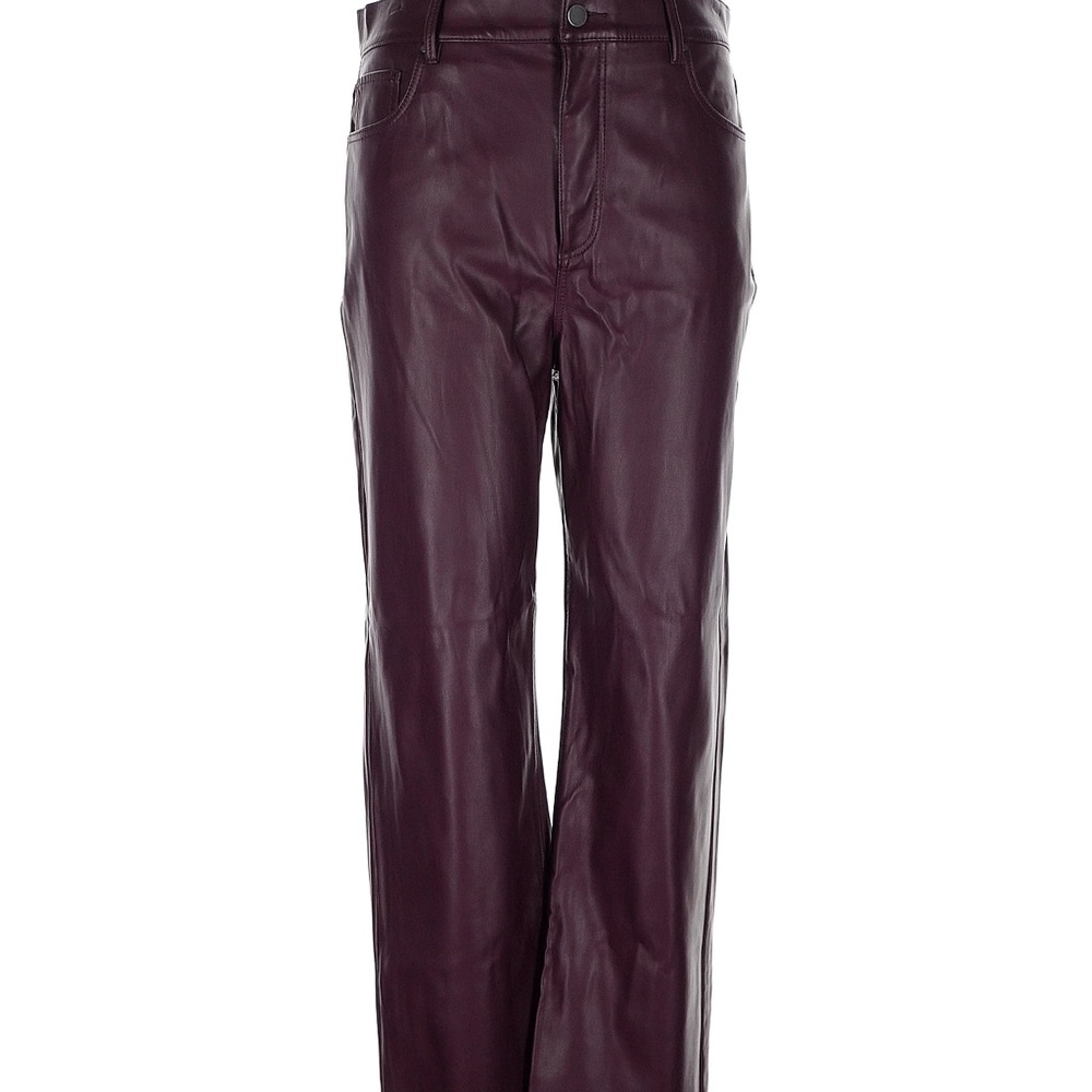 Ann Taylor Leather Pants in Plum